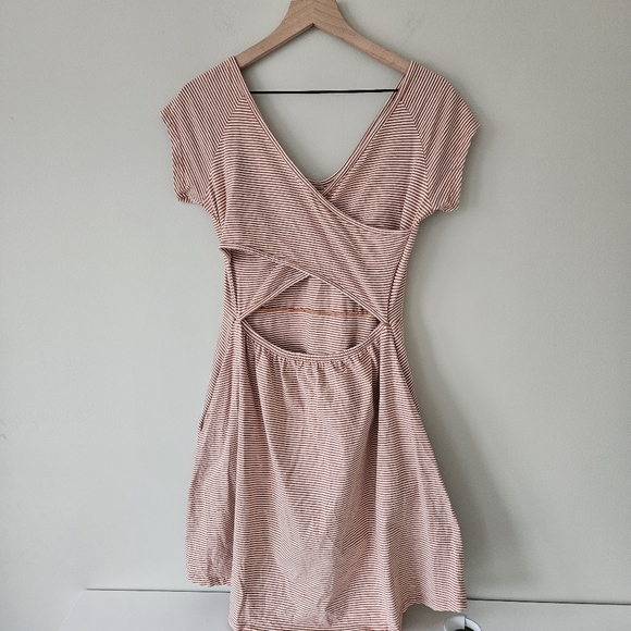 Pact Orange Stripe Organic Cotton Cross Back Midi Dress - Picture 9 of 13